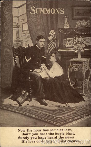 Summons - Man and Woman React to Draft Notice Military