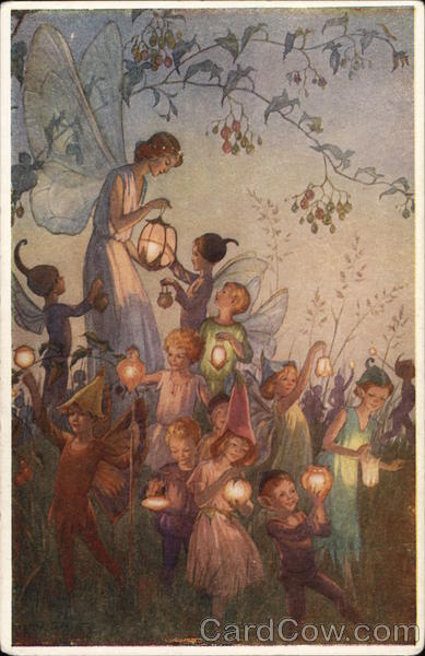 Fairies Carrying Lights Margaret W. Tarrant Fantasy