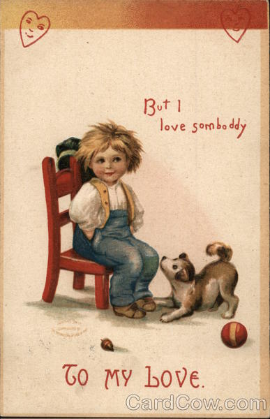 To My Love - Boy In Chair With Dog Looking Up Him Children