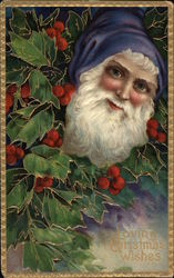 Loving Christmas Wishes - Santa Purple Robe Postcard