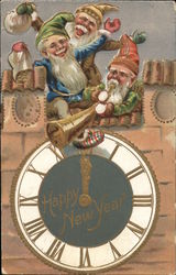 Happy New Year Elves Postcard Postcard Postcard