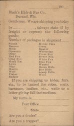Black's Hide & Fur Co. Postcard