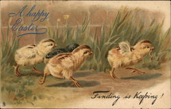 A Happy Easter With Chicks Postcard Postcard Postcard