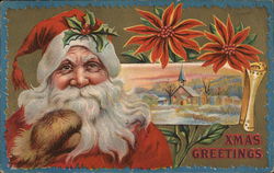 XMAS GREETINGS Santa Claus Postcard Postcard Postcard