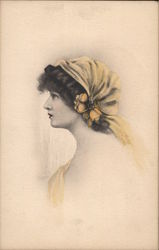 Woman with Yellow Scarf Postcard
