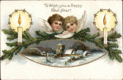 To Wish You a Happy New Year Angels & Cherubs Postcard Postcard Postcard