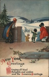 New Year Greetings Children Postcard Postcard Postcard