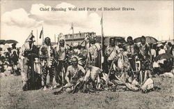 Chief Running Wolf and Party of Blackfoot Braves Postcard