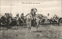 Chief Joe Healy and Braves Native Americana Postcard Postcard Postcard
