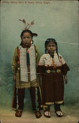 Willie White Bird and Stella White Eagle Native Americana Postcard Postcard Postcard