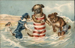 Dogs at the Beach Postcard