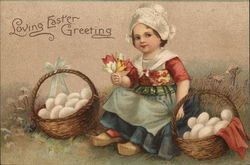 Loving Easter Greeting With Children Postcard Postcard Postcard