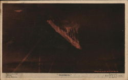 "Doomed" - Zeppelin in Flames Brought Down By Airplane Postcard