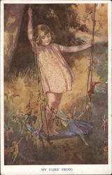 My Fairy Swing Children Postcard Postcard