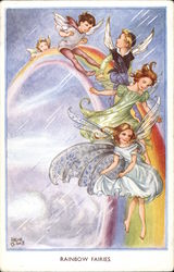 Rainbow Fairies Fantasy Postcard Postcard
