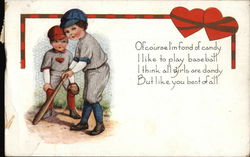Valentine Greetings Children Postcard Postcard Postcard