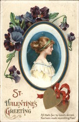 St Valentine's Greeting Women Postcard Postcard Postcard