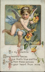 Angel Carrying Pansies Angel Carrying Pansies
