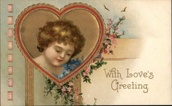 With Love's Greeting Children Postcard Postcard Postcard