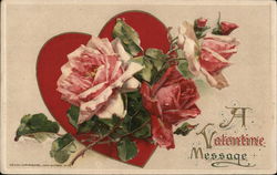 A Valentine Message Flowers Postcard Postcard Postcard