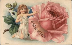 A Token Of Love Cupid Postcard Postcard Postcard