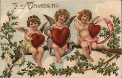 To My Valentine Cupid Postcard Postcard Postcard