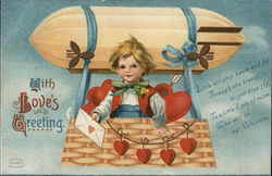 With Love's Greeting Children Postcard Postcard Postcard