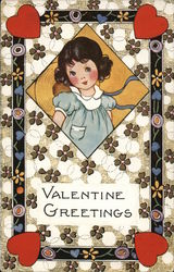 Valentine Greetings Children Postcard Postcard Postcard