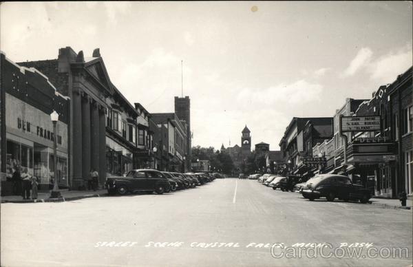 Main Street Scene Crystal Falls Michigan