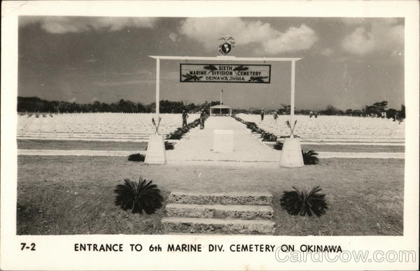 Entrance to 6th Marine Division Cemetery Okinawa Japan