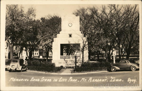Memorial Bandstand In City Park Mount Pleasant Iowa