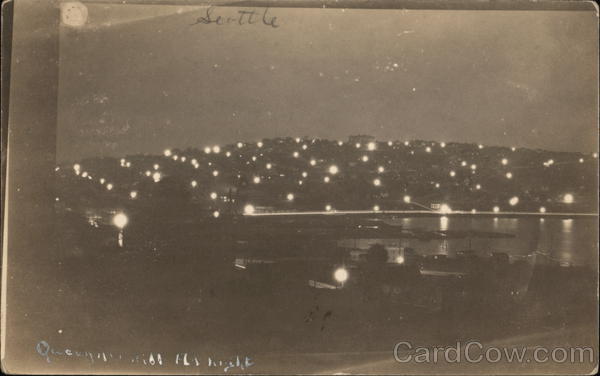 View of Seattle at Night Washington