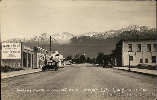 Looking North on Sunset Boulevard Temple City California