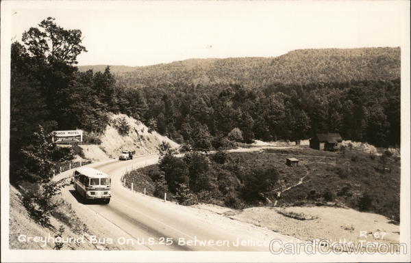 Greyhound Bus On U. S. 25 Between Jellico and LaFollette, Tenn. Tennessee
