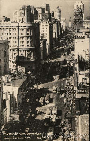 Aerial View of Market Street San Francisco California