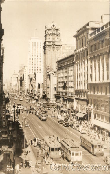 Market Street San Francisco California Redwood Empire Assn. Photo