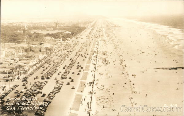 Aerial View of Ocean Beach and Great Highway San Francisco California