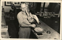 Pet Owl "Squawkie" at Marshall Bishop's Reptile Exhibit Birds Postcard Postcard Postcard