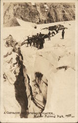 A Crevasse on Nisqually Glacier, Mount Rainier National Park Washington Postcard Postcard Postcard