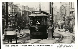 Single Deck Car No. 45 in Queen Street, Cardiff, Wales Single Deck Car No. 45 in Queen Street, Cardiff, Wales