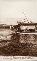 Fishermen on the Sea of Galilee Postcard