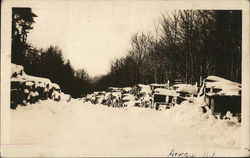 Wood Pile in the Snow Postcard