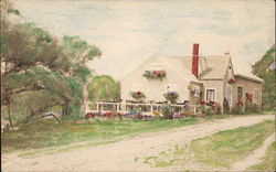 Painting of Residence - Cape Cod? Postcard