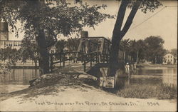 Foot Bridge Over Fox River Postcard