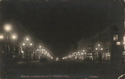 Night Scene on Washington Street Postcard
