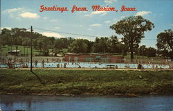 Legion Memorial Pool Marion, IA Postcard Postcard Postcard