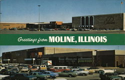 Greetings From South Park Shopping Center Moline, IL Postcard Postcard Postcard