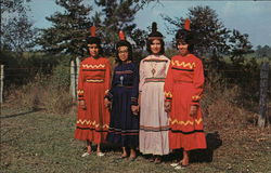 Shy Koasati Maidens Elton, LA Native Americana Postcard Postcard Postcard