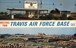 Greetings from Travis Air Force Base California Postcard Postcard Postcard