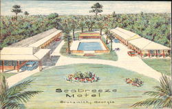 Seabreeze Motel Brunswick, GA Postcard Postcard Postcard